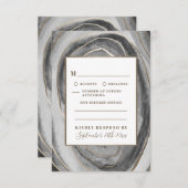Geode Gemstone Agate Wedding RSVP Cards (Vorne/Hinten)