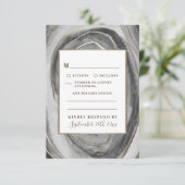 Geode Gemstone Agate Wedding RSVP Cards Karte (Stehend Vorderseite)