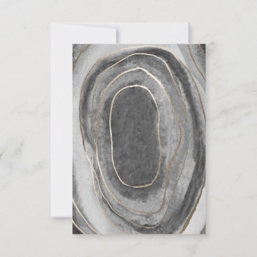 Geode Gemstone Agate Wedding RSVP Cards Karte (Rückseite)