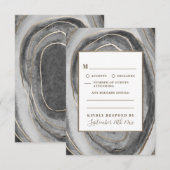 Geode Gemstone Agate Wedding RSVP Cards Karte (Vorne/Hinten)