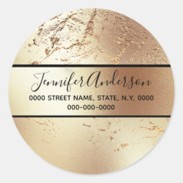 Geode Gold metallisches Aussehen glänzen Marmorstr Runder Aufkleber