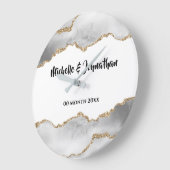 Geode-Imitate Gold agieren Aquarellbräute Große Wanduhr (Winkel)