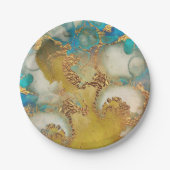 Geode Imitate Goldbarsch Agar Aquarell Chic Party Pappteller (Vorderseite)