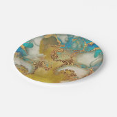 Geode Imitate Goldbarsch Agar Aquarell Chic Party Pappteller (Schrägansicht)