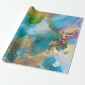 Geode Imitate goldblau lila agate peacock chic Geschenkpapier (Ungerollt)