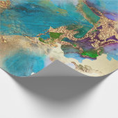 Geode Imitate goldblau lila agate peacock chic Geschenkpapier (Ecke)