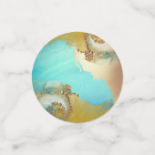 Geode Imitate goldblaue Aquarellfarbe Party Konfetti (Klein Vorderseite)