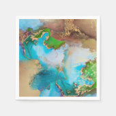 Geode Imitate goldblauer lila grüner Stein agate c Serviette (Vorderseite)