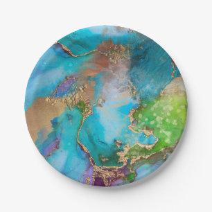 Geode Imitate Goldblauer lila lila Agerstein Pappteller