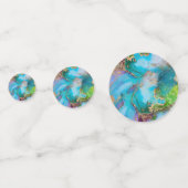 Geode Imitate Goldblauer lila Pfauenchic-Agglomera Konfetti (Vorderseiten)