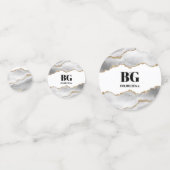 Geode Imitate goldfarbene Aquarellfarben geben Chi Konfetti (Rückseiten)