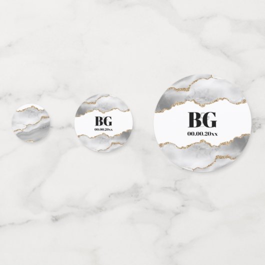 Geode Imitate goldfarbene Aquarellfarben geben Chi Konfetti (Rückseiten)