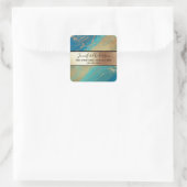 Geode Imitate goldfarbene Metallic schimmern Marmo Quadratischer Aufkleber (Tasche)