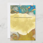 Geode-Imitate Goldkristall-Aquarell-Chic-Agade Einladung (Rückseite)