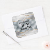 Geode Imitate silberweiß agate Aquarellfarbenchic Quadratischer Aufkleber (Umschlag)