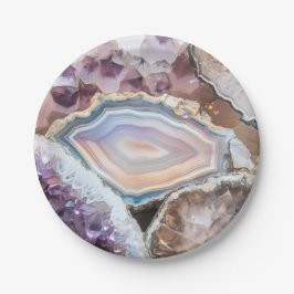 Geode-Kristall | Kristall-Foto-Papierteller Pappteller