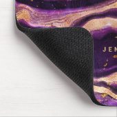 Geode Lila Pink Gold Abstrakt Agate Mousepad (Ecke)