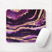 Geode Lila Pink Gold Abstrakt Agate Mousepad (Mit Mouse)