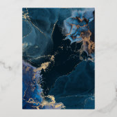 Geode Marble | Gold Navy 30. Geburtstag Folieneinladung (Rückseite)