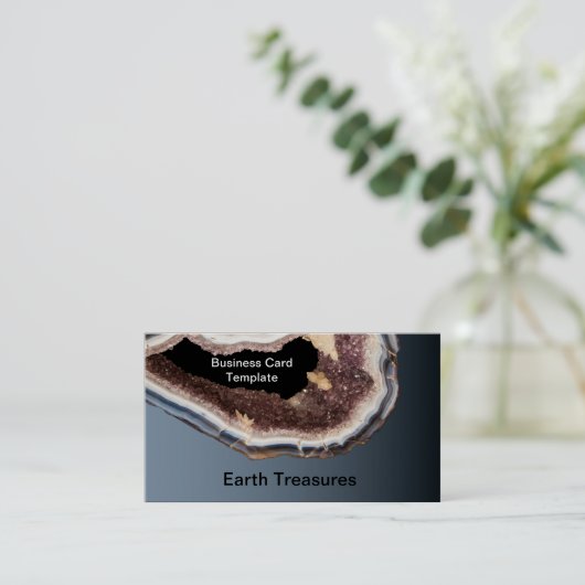 Geode Minerals Agates Crystals Visitenkarte (Stehend Vorderseite)