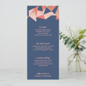 Geode Modern Geometrisches Hochzeitmenü Menükarte (Stehend Vorderseite)