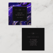 Geode Moderne Berufliche Lila Agate Quadratische Visitenkarte (Vorne/Hinten)