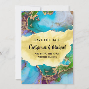 Geode Moderne Imitate Gold abstrakte Edelsteinpfan Feiertagskarte