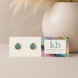 Geode Muster Monogramm Ohrring Mini Displaykarte