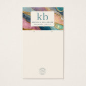 Geode Pattern Monogram Jewelry Display Cards (Vorderseite)