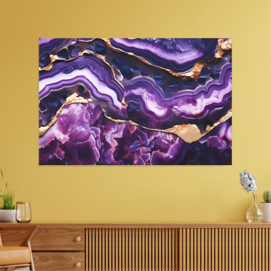 Geode Print in Amethyst Goede Wall Art Leinwanddruck (Insitu (Wohnzimmer))