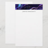 Geode Tief Lila Rose Gold Agate Briefpapier (Vorne/Hinten)