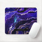 Geode Tief Lila Rose Gold Agate Mousepad (Mit Mouse)