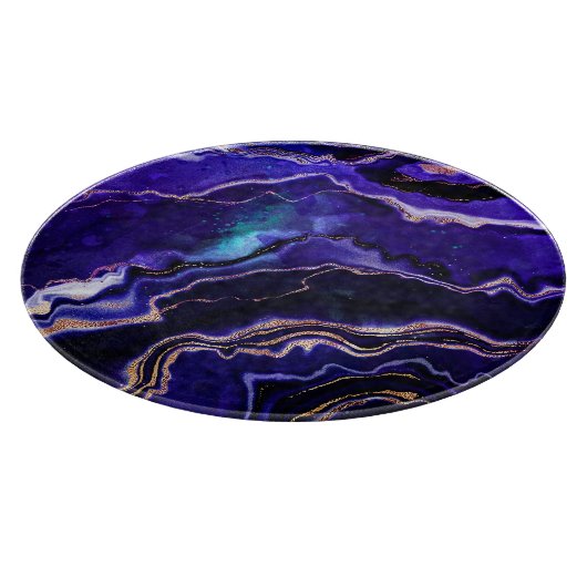 Geode Tief Lila Rose Gold Agate Schneidebrett (Ecke)