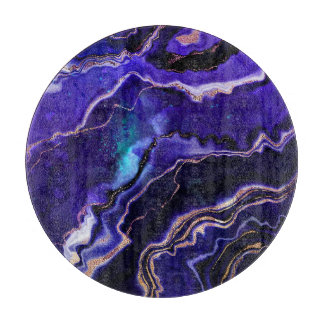 Geode Tief Lila Rose Gold Agate Schneidebrett