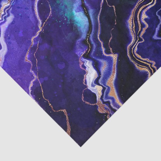 Geode Tief Lila Rose Gold Agate Seidenpapier (Ausschnitt)