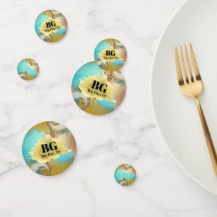 Geode-Unechtes-Gold-Blaue-Wasserfarbe-Achat-Party Konfetti
