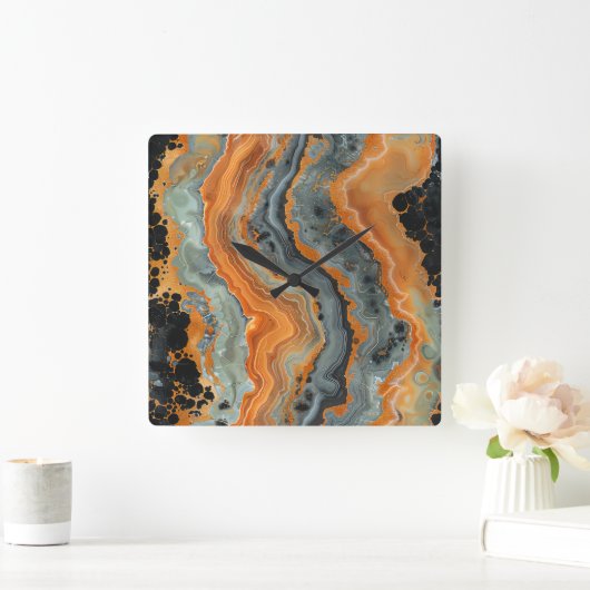 Geode Wall Clock Quadratische Wanduhr (Zuhause)