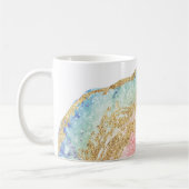 *~* Geode Wasserfarbe Agate Gold Glitzer Rock Kaffeetasse (Links)