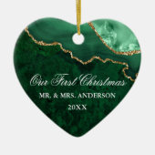 Geode Wedding Heart FOTO Keramik Ornament (Vorne)