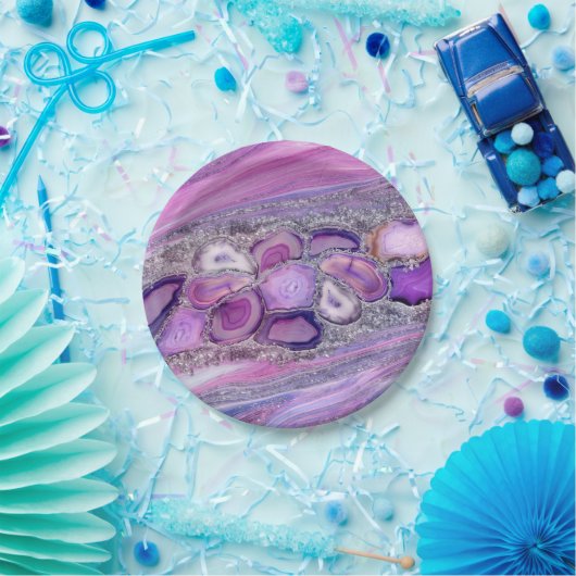 Geodes crystal Flow - Purple and Violet Pappteller (Party)