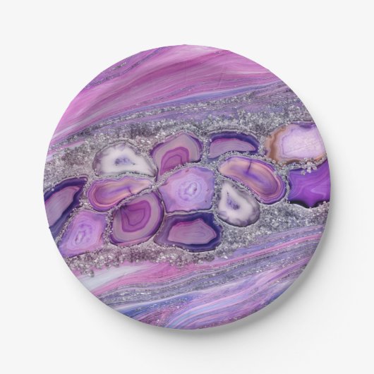 Geodes crystal Flow - Purple and Violet Pappteller (Vorderseite)