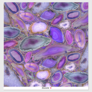 Geodes crystal pattern - Purple and Violet Aufkleber
