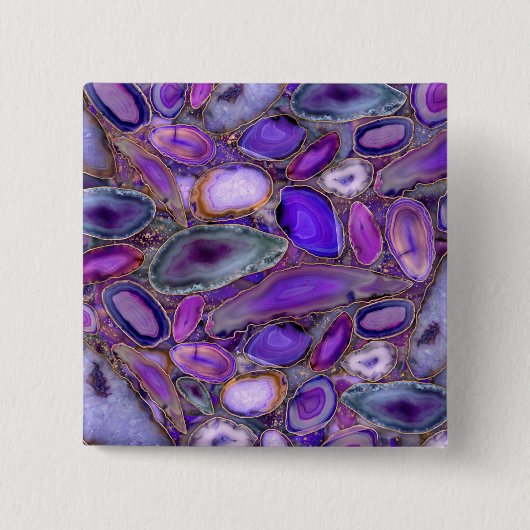 Geodes crystal pattern - Purple and Violet Button (Vorderseite)