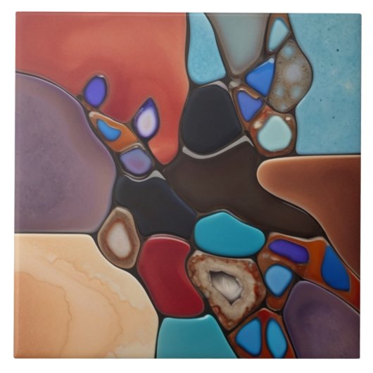 Geodes - Imitate aus gefestigtem Glas - Mosaik Abs Fliese (Vorderseite)