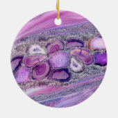 Geodes-Kristalldurchsatz - Lila und violett Keramik Ornament (Hinten)