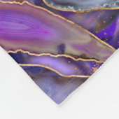 Geodes-Kristallmuster - Lila und violett Fleecedecke (Ecke)
