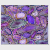 Geodes-Kristallmuster - Lila und violett Geschenkpapier (Flach)