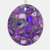 Geodes-Kristallmuster - Lila und violett Keramik Ornament (Links)