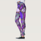 Geodes-Kristallmuster - Lila und violett Leggings (Links)