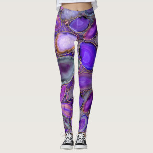 Geodes-Kristallmuster - Lila und violett Leggings